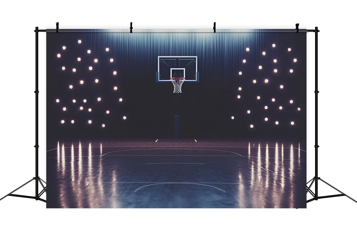 Basketball Photo Backdrop Center Court Glow Backdrop GQ6-260