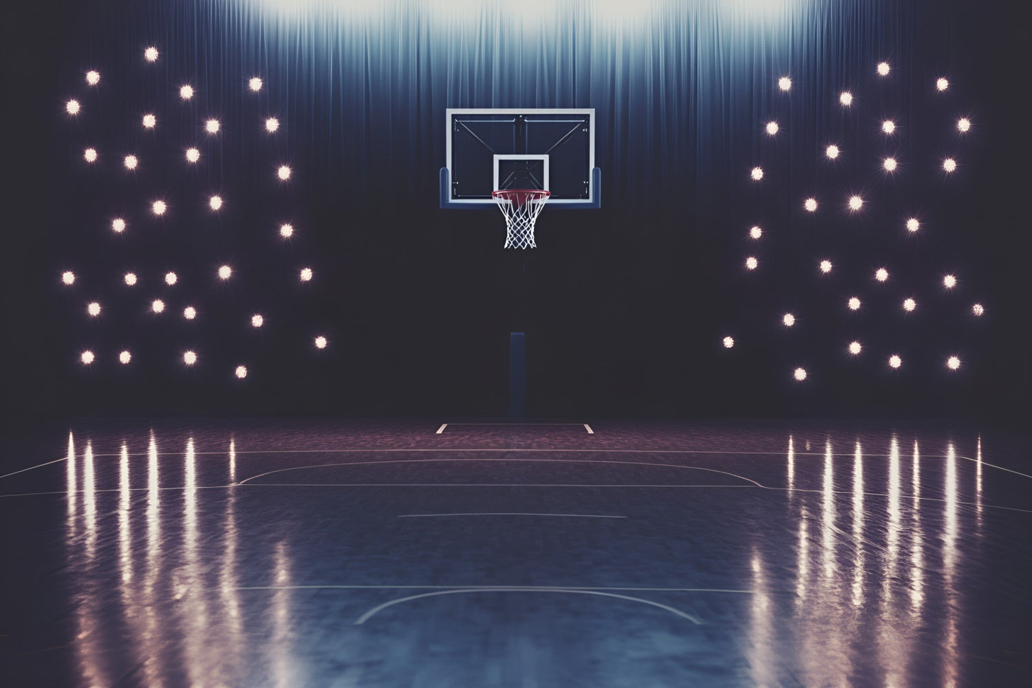 Basketball Photo Backdrop Center Court Glow Backdrop GQ6-260