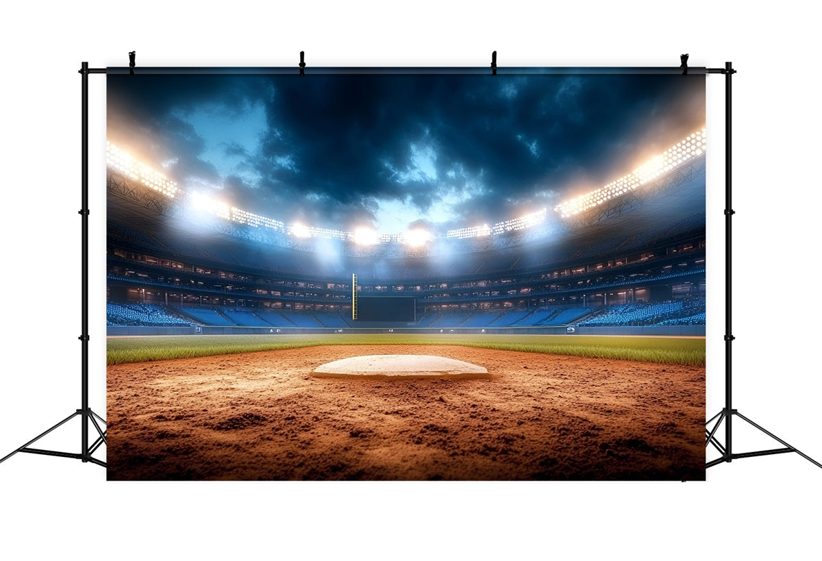Baseball Field Backdrop Twilight Baseball Stage Backdrop GQ6-274