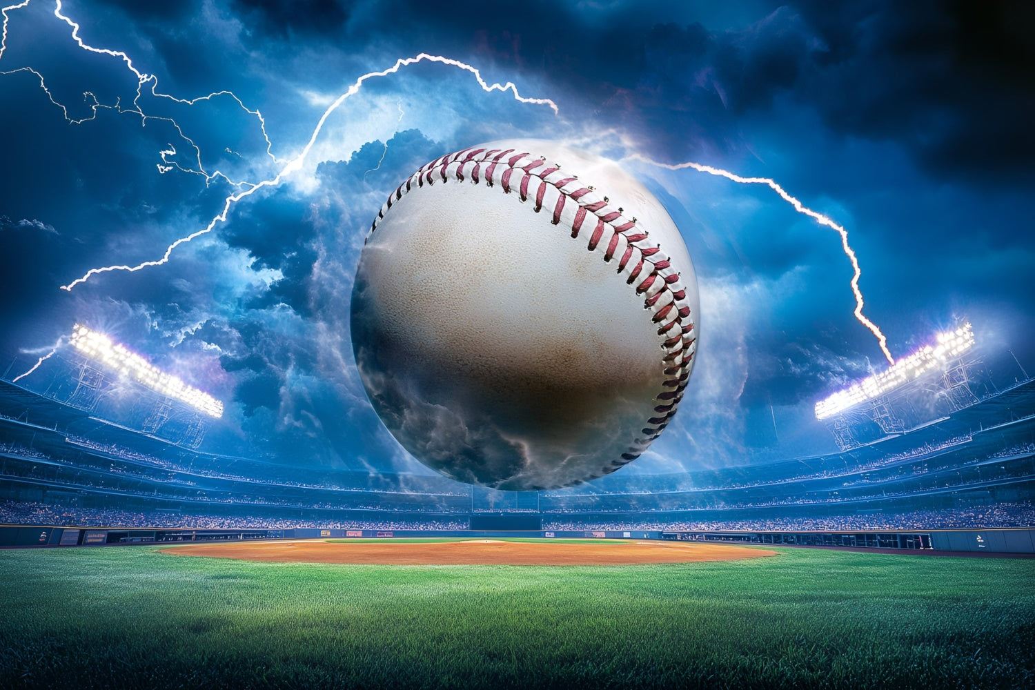 Baseball Photo Backdrop Storm Strike Baseball Backdrop GQ6-276