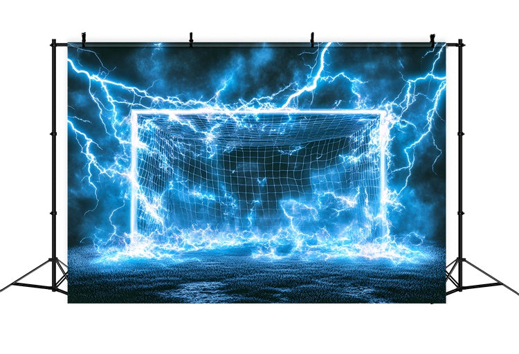 Soccer Photo Backdrop Neon Thunder Field Backdrop GQ6-279