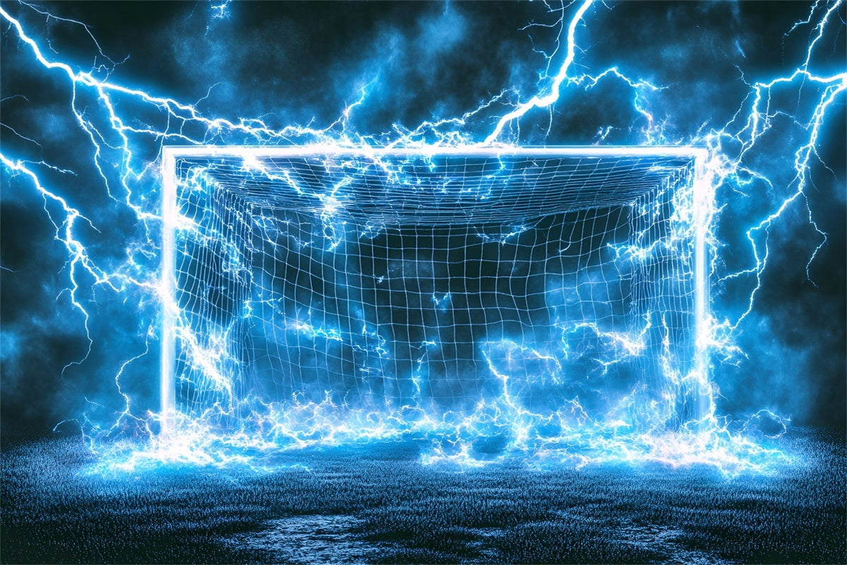 Soccer Photo Backdrop Neon Thunder Field Backdrop GQ6-279