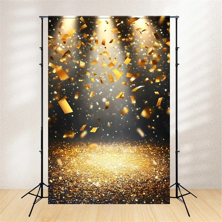 Sports Backdrop Golden Confetti Spotlight Backdrop GQ6-287