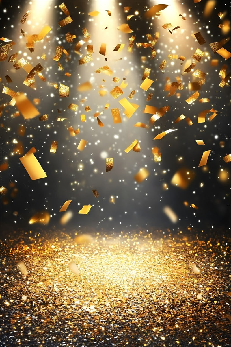 Sports Backdrop Golden Confetti Spotlight Backdrop GQ6-287