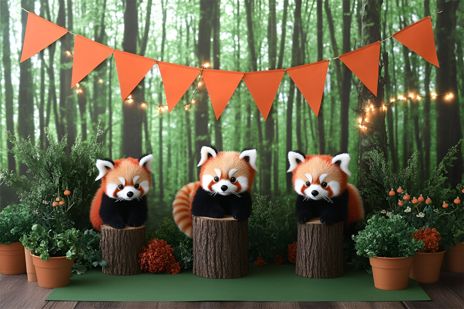 Smash Cake Backdrop Woodland Cubs Adventure Backdrop GQ6-294
