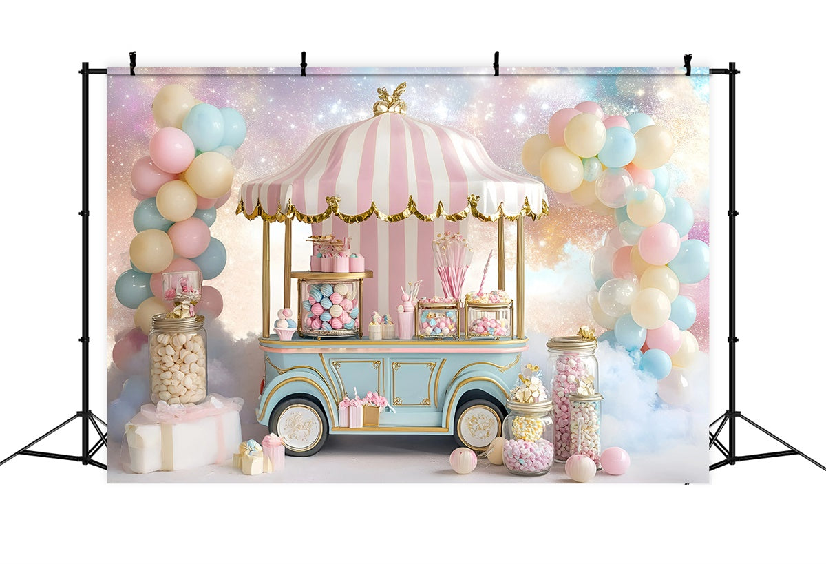 Backdrop For Birthday Fairytale Sugar Cart Backdrop GQ6-298
