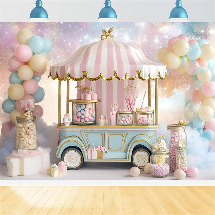 Backdrop For Birthday Fairytale Sugar Cart Backdrop GQ6-298