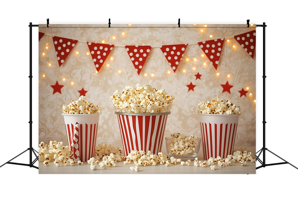 Cake Smash Backdrop Boy Vintage Popcorn Time Backdrop GQ6-300