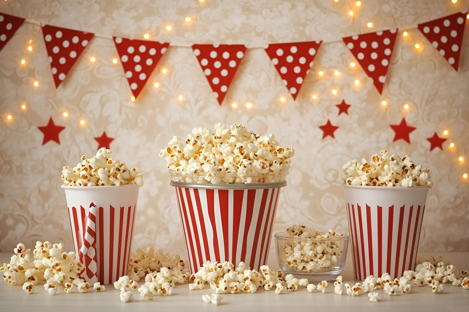 Cake Smash Backdrop Boy Vintage Popcorn Time Backdrop GQ6-300