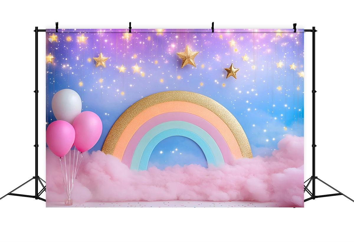 Cake Smash Backdrop Girl Starlight Rainbow Magic Backdrop GQ6-306