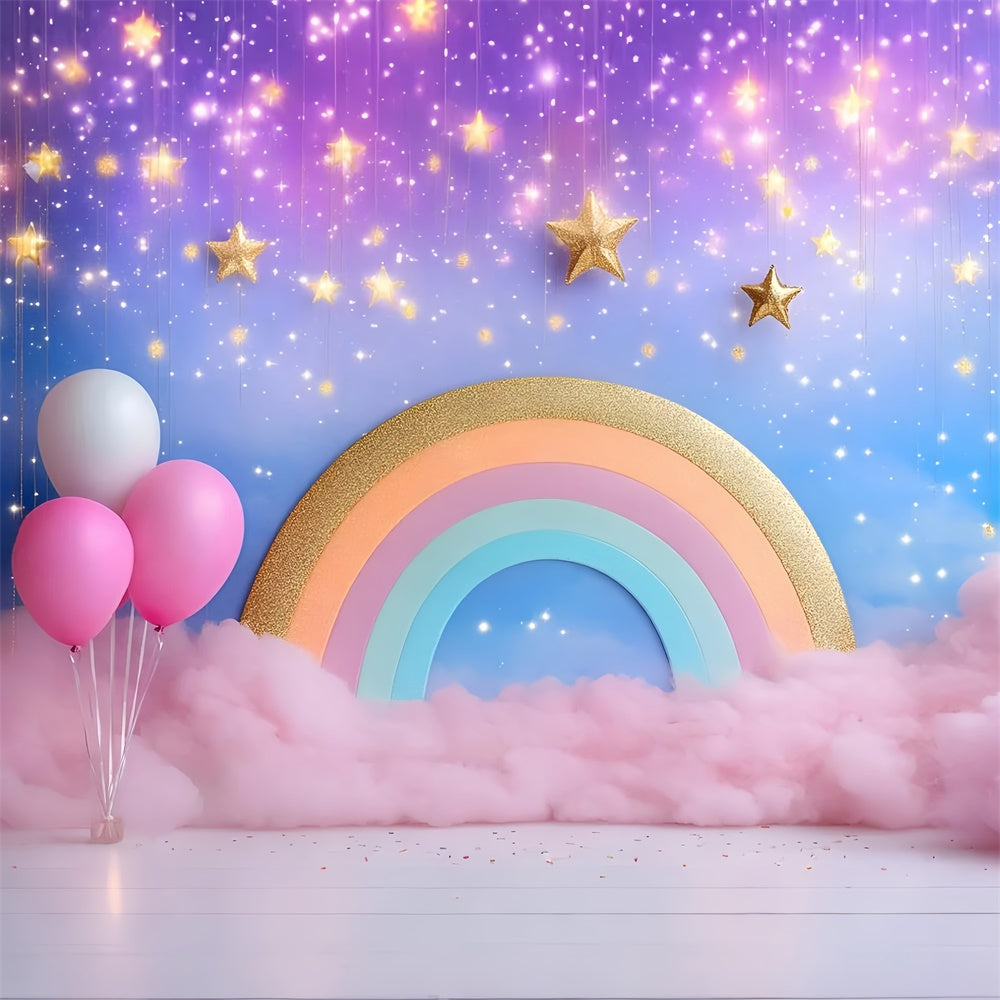 Cake Smash Backdrop Girl Starlight Rainbow Magic Backdrop GQ6-306