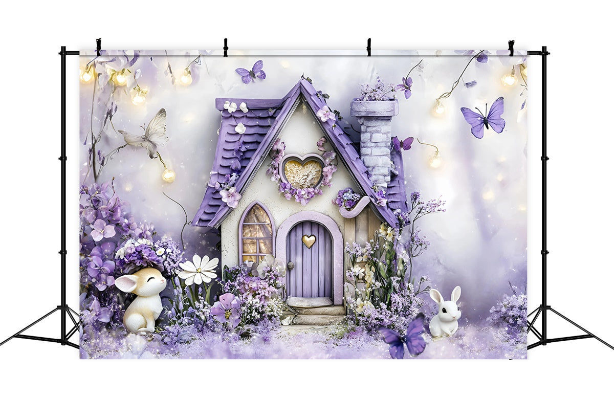 Cake Smash Backdrop Enchanted Violet Garden Backdrop GQ6-308