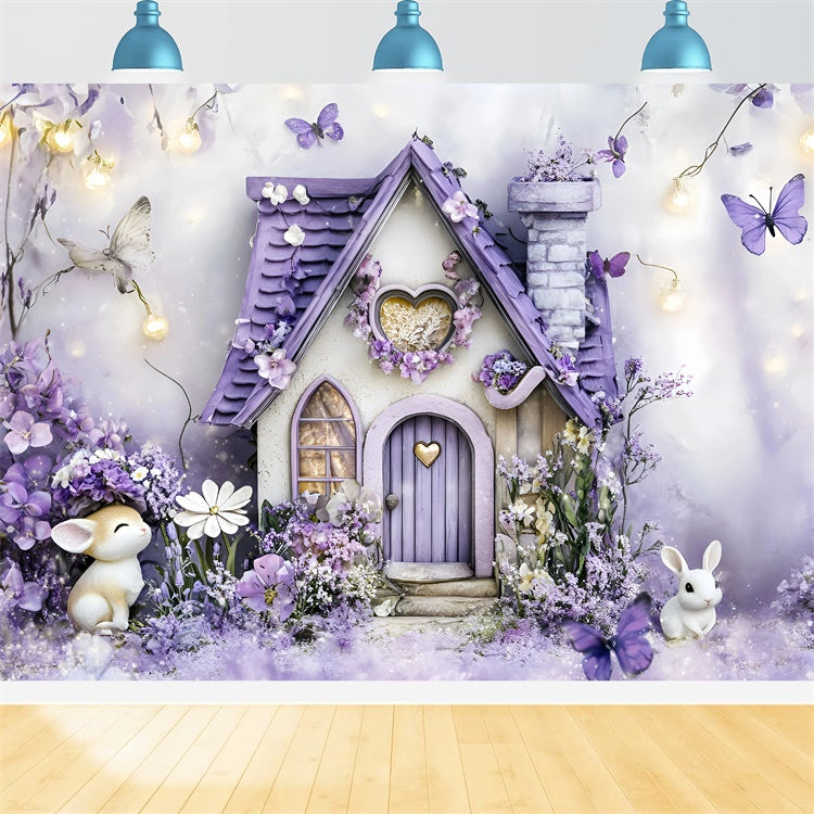 Cake Smash Backdrop Enchanted Violet Garden Backdrop GQ6-308
