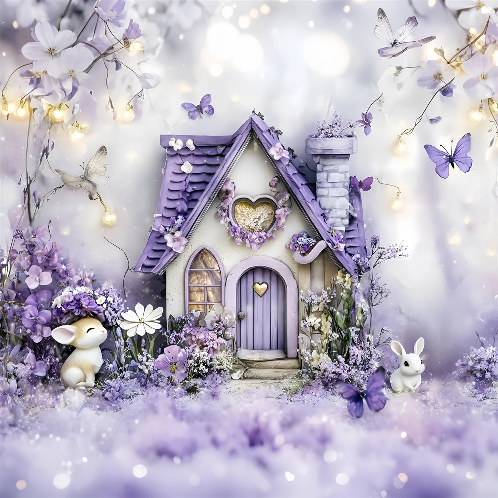 Cake Smash Backdrop Enchanted Violet Garden Backdrop GQ6-308