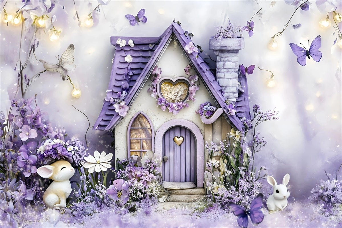 Cake Smash Backdrop Enchanted Violet Garden Backdrop GQ6-308