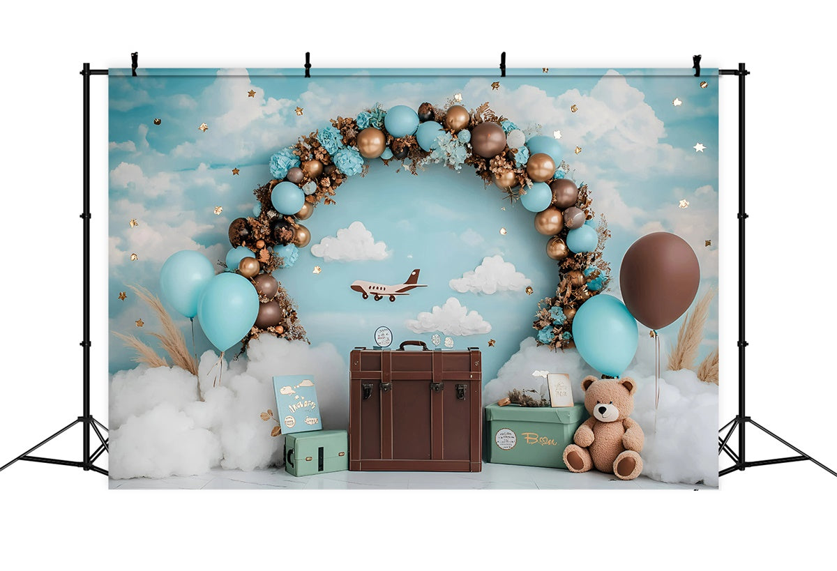 Smash Cake Backdrop Little Aviator Sky Adventure Backdrop GQ6-312