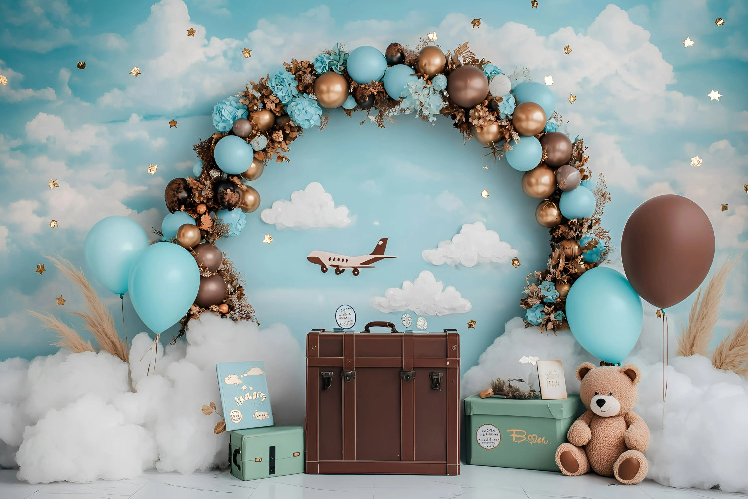 Smash Cake Backdrop Little Aviator Sky Adventure Backdrop GQ6-312