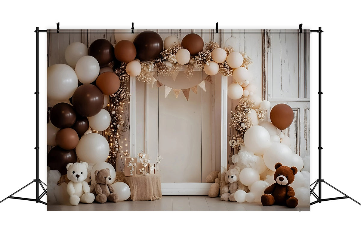 Cake Smash Backdrop Vintage Brown Balloon Backdrop GQ6-313
