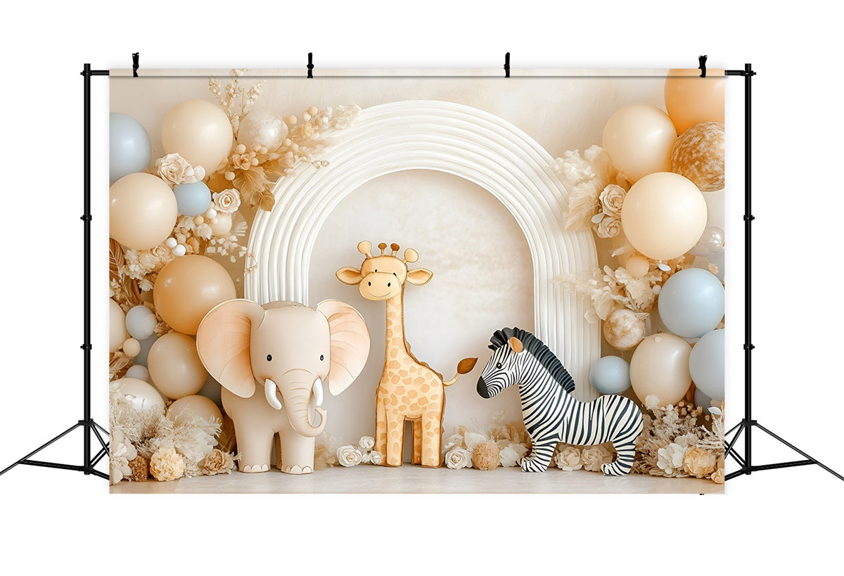 Cake Smash Backdrop Boy Jungle Cuties Arch Backdrop GQ6-314