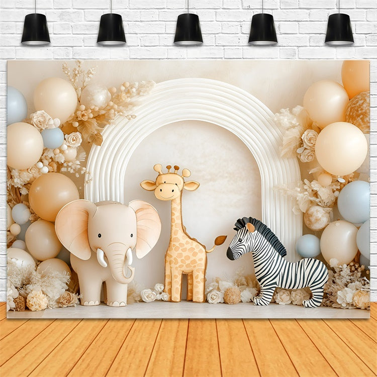 Cake Smash Backdrop Boy Jungle Cuties Arch Backdrop GQ6-314