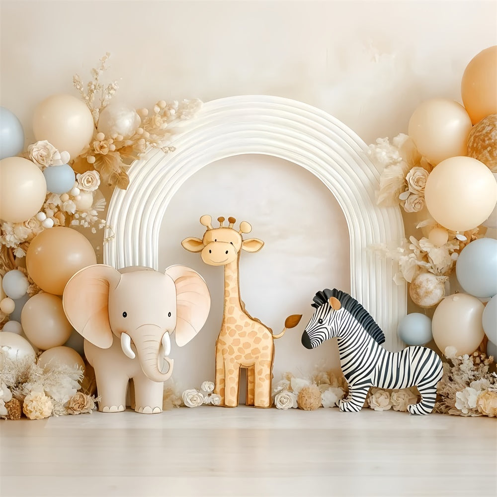 Cake Smash Backdrop Boy Jungle Cuties Arch Backdrop GQ6-314