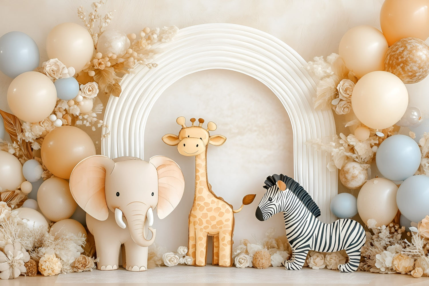Cake Smash Backdrop Boy Jungle Cuties Arch Backdrop GQ6-314