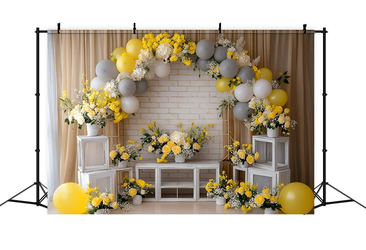 Cake Smash Backdrops Rustic Bright Bloom Backdrop GQ6-317