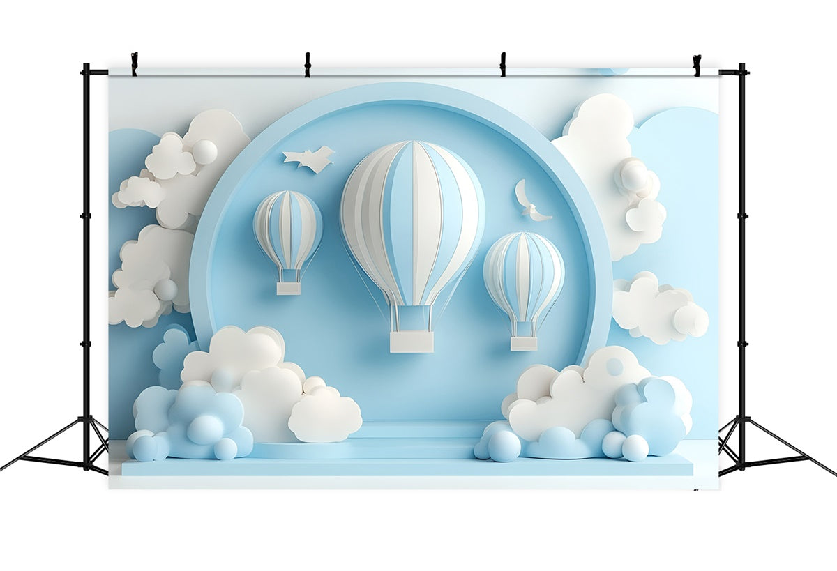 Cake Smash Backdrop Boy Sky Journey Balloon Backdrop GQ6-321