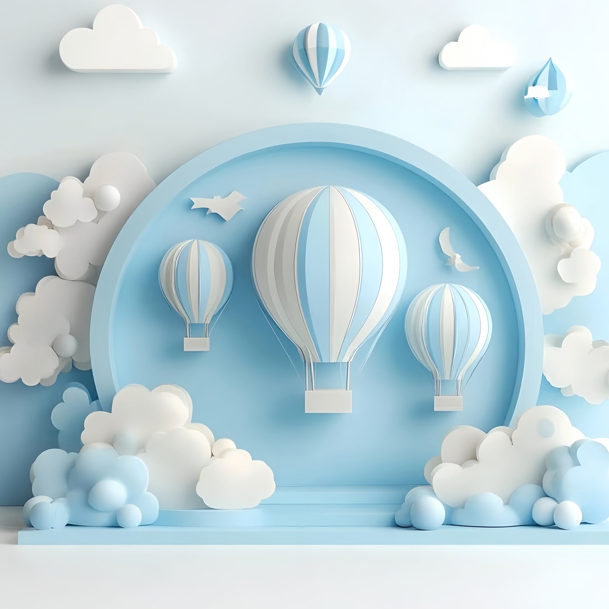 Cake Smash Backdrop Boy Sky Journey Balloon Backdrop GQ6-321