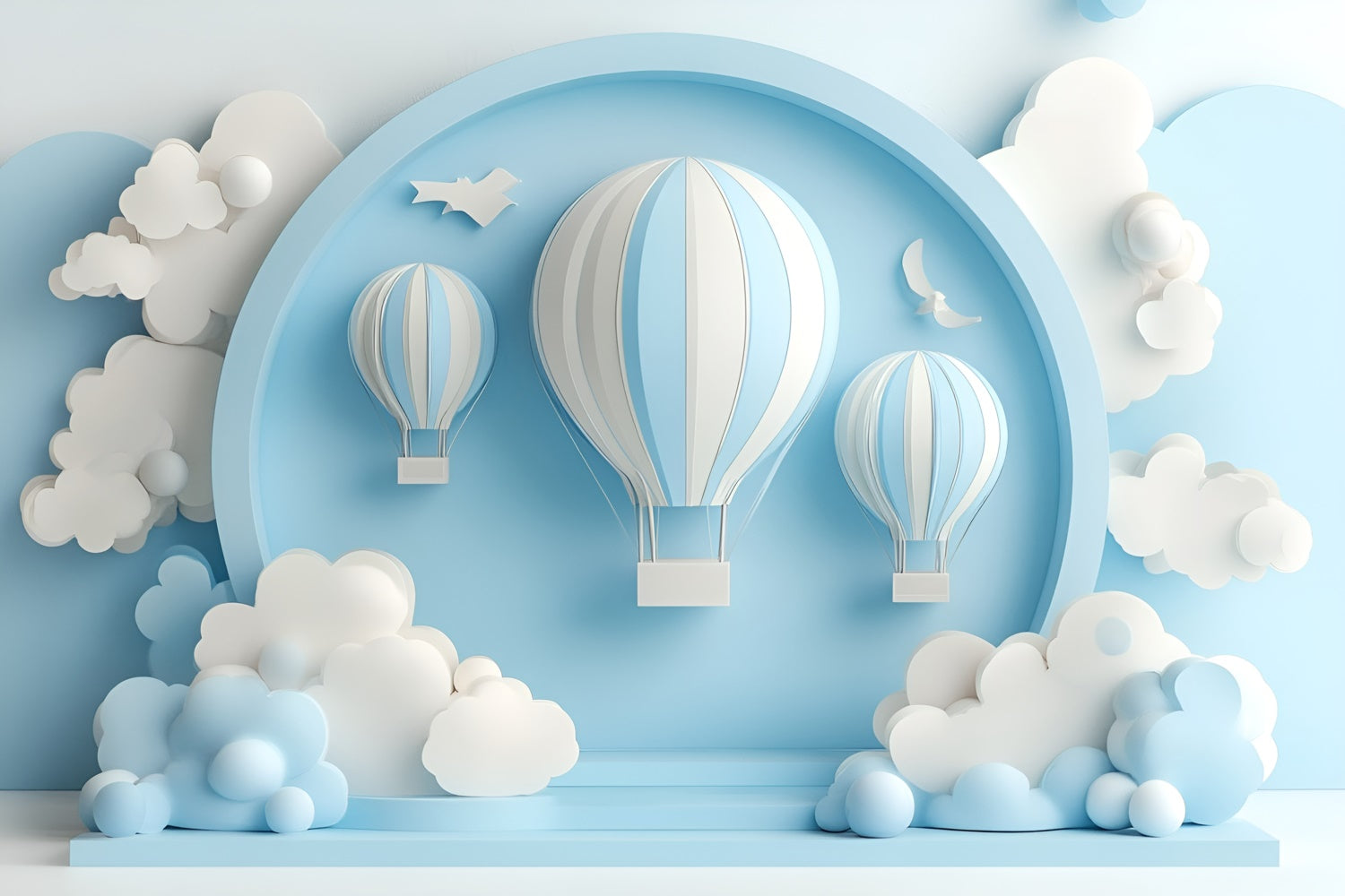 Cake Smash Backdrop Boy Sky Journey Balloon Backdrop GQ6-321