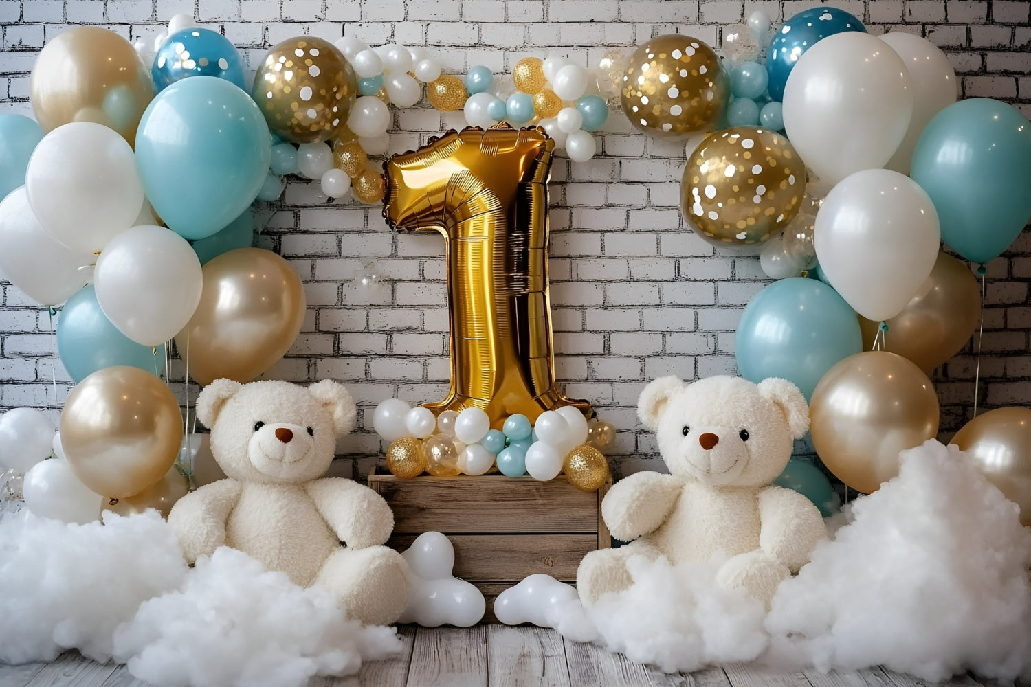 1st Birthday Backdrop Bears Balloon Bash Backdrop GQ6-323