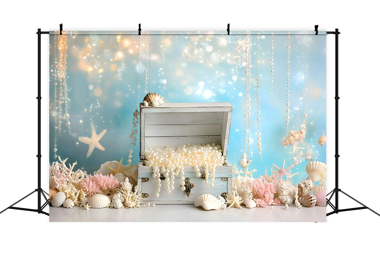 Cake Smash Backdrop Girl Undersea Pearl Fantasy Backdrop GQ6-327