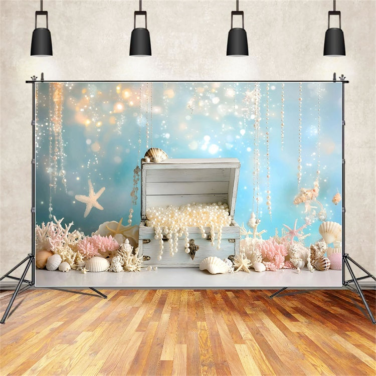 Cake Smash Backdrop Girl Undersea Pearl Fantasy Backdrop GQ6-327