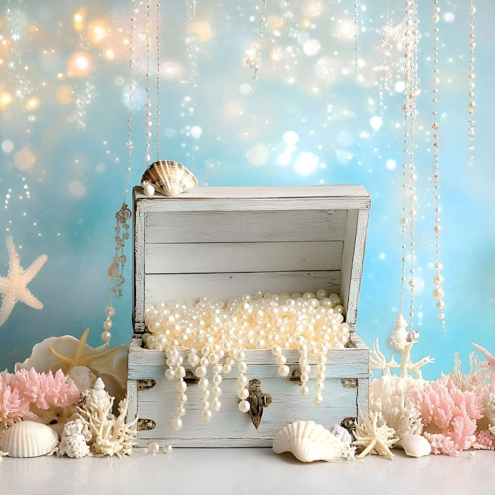 Cake Smash Backdrop Girl Undersea Pearl Fantasy Backdrop GQ6-327