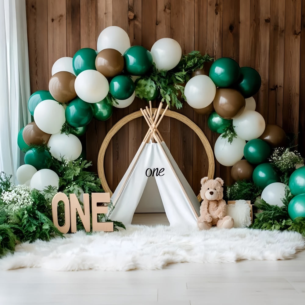 1st Birthday Backdrop Rustic Tent Adventure Backdrop GQ6-331