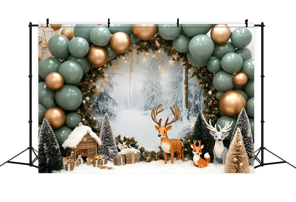 Smash Cake Backdrop Winter Wonderland Lodge Backdrop GQ6-334