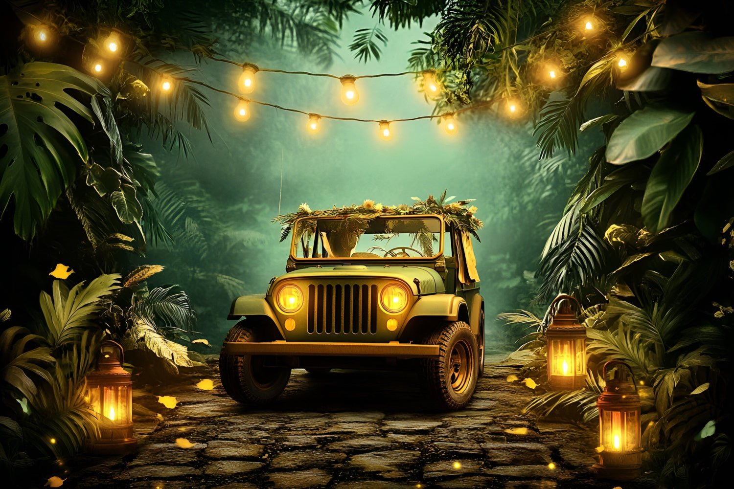 Simple Rides With Colour Backdrop Cake Smash Backdrops Jungle Safari Ride Backdrop GQ6-335