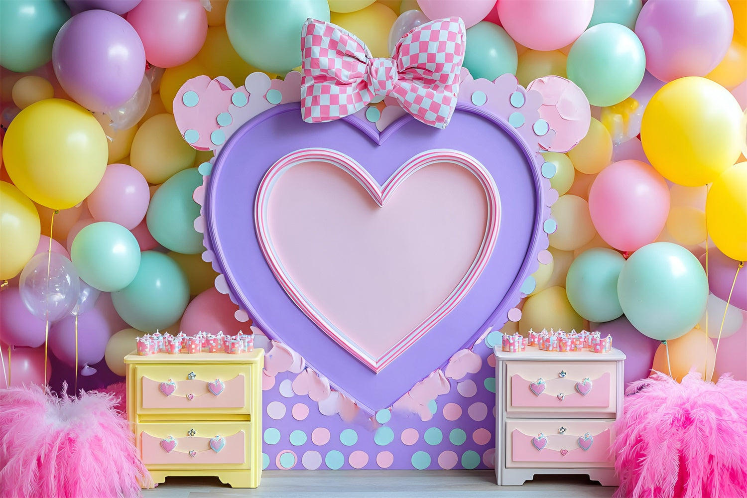 Birthday Photo Backdrop Balloon Dreamy Dot Backdrop GQ6-343