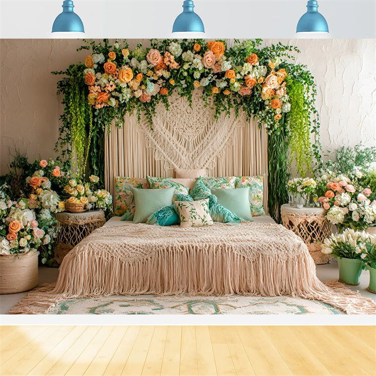 Boho Photography Backdrop Floral Dream Room Summer Backdrop GQ6-38