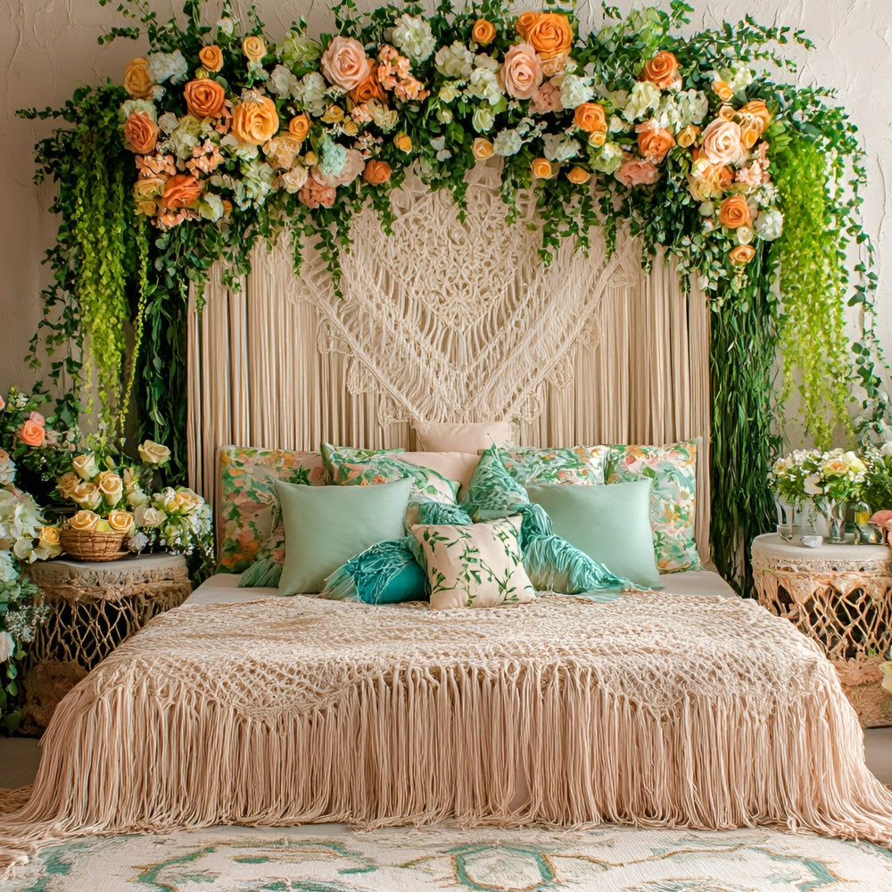 Boho Photography Backdrop Floral Dream Room Summer Backdrop GQ6-38