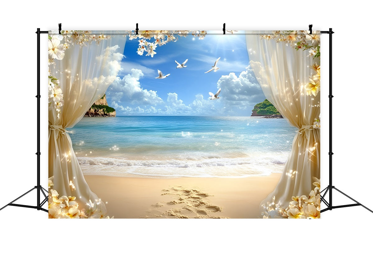 Beach Theme Backdrop Dream Island Horizon Summer Backdrop GQ6-49