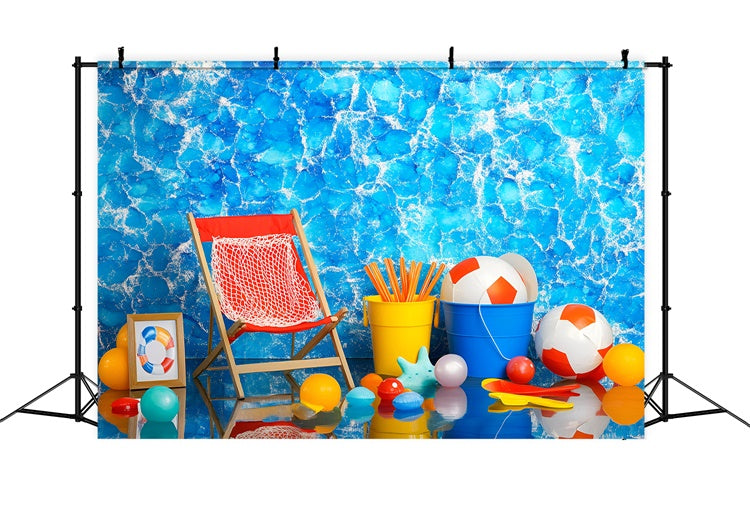 Summer Photo Backdrop Seaside Toyland Vibes Backdrop GQ6-55