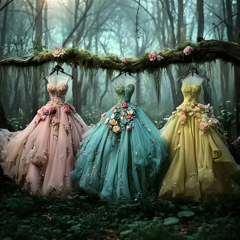 Enchanted Forest Backdrop Fairytale Forest Gowns Summer Backdrops GQ6-59