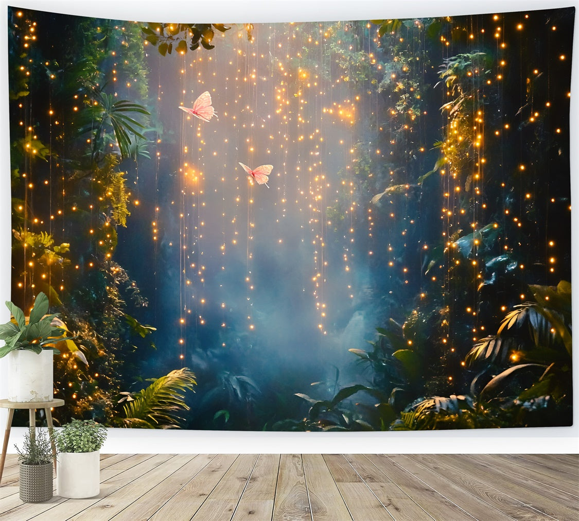 Magical Forest Backdrop Sparkling Rainfall Forest Summer Backdrop GQ6-61