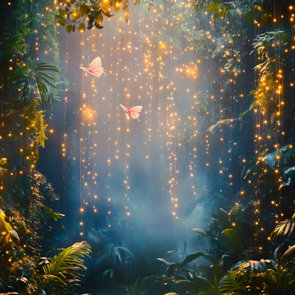 Magical Forest Backdrop Sparkling Rainfall Forest Summer Backdrop GQ6-61