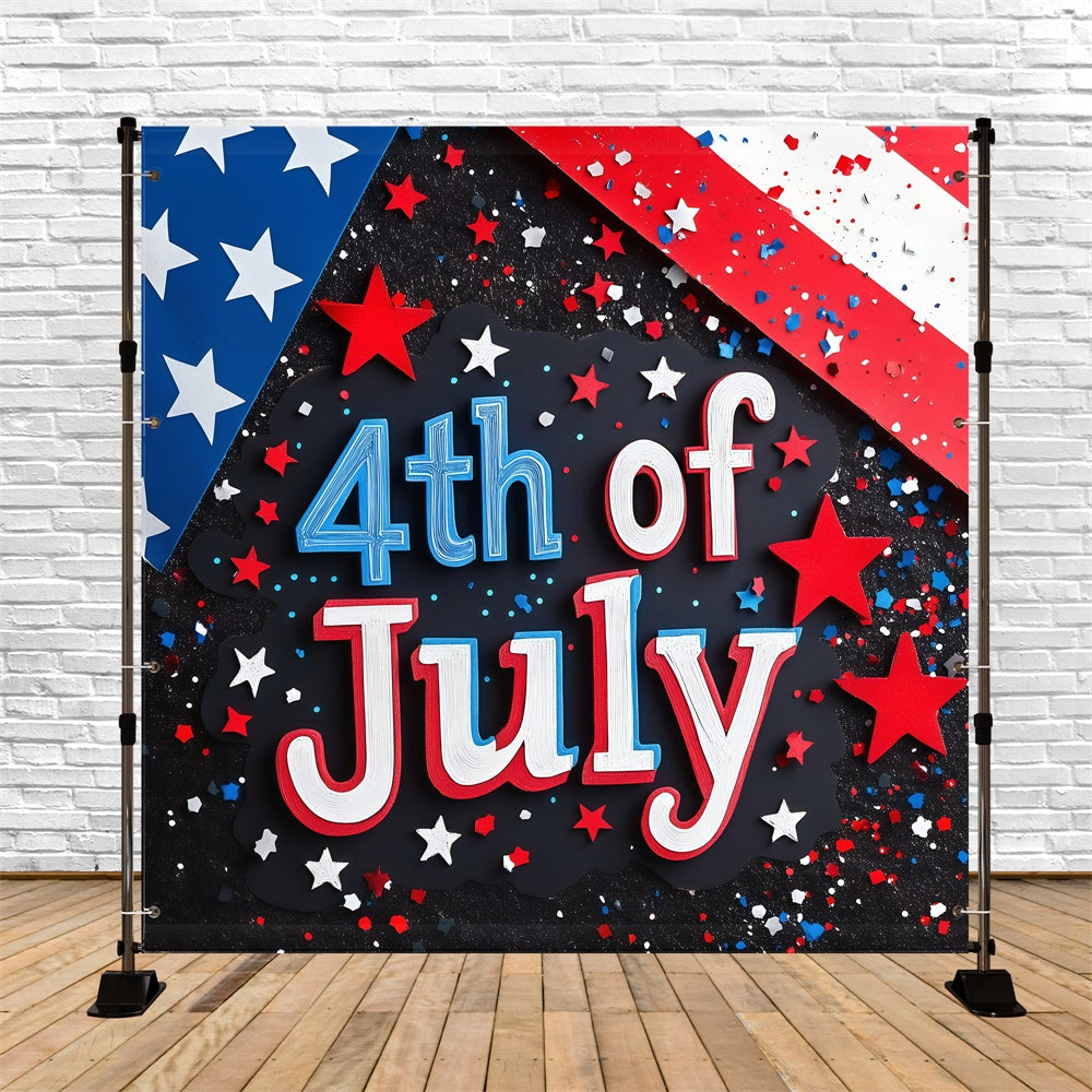 4th of July Backdrop Star-Spangled Confetti Night Backdrop GQ6-96