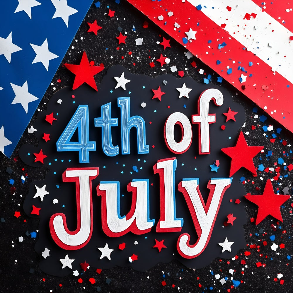 4th of July Backdrop Star-Spangled Confetti Night Backdrop GQ6-96