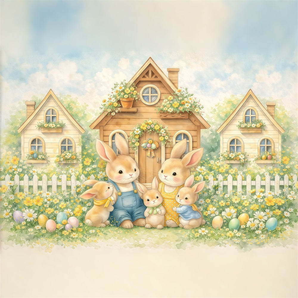 Peter Rabbit Backdrop Storybook Bunny Family Village Easter Photoshoot