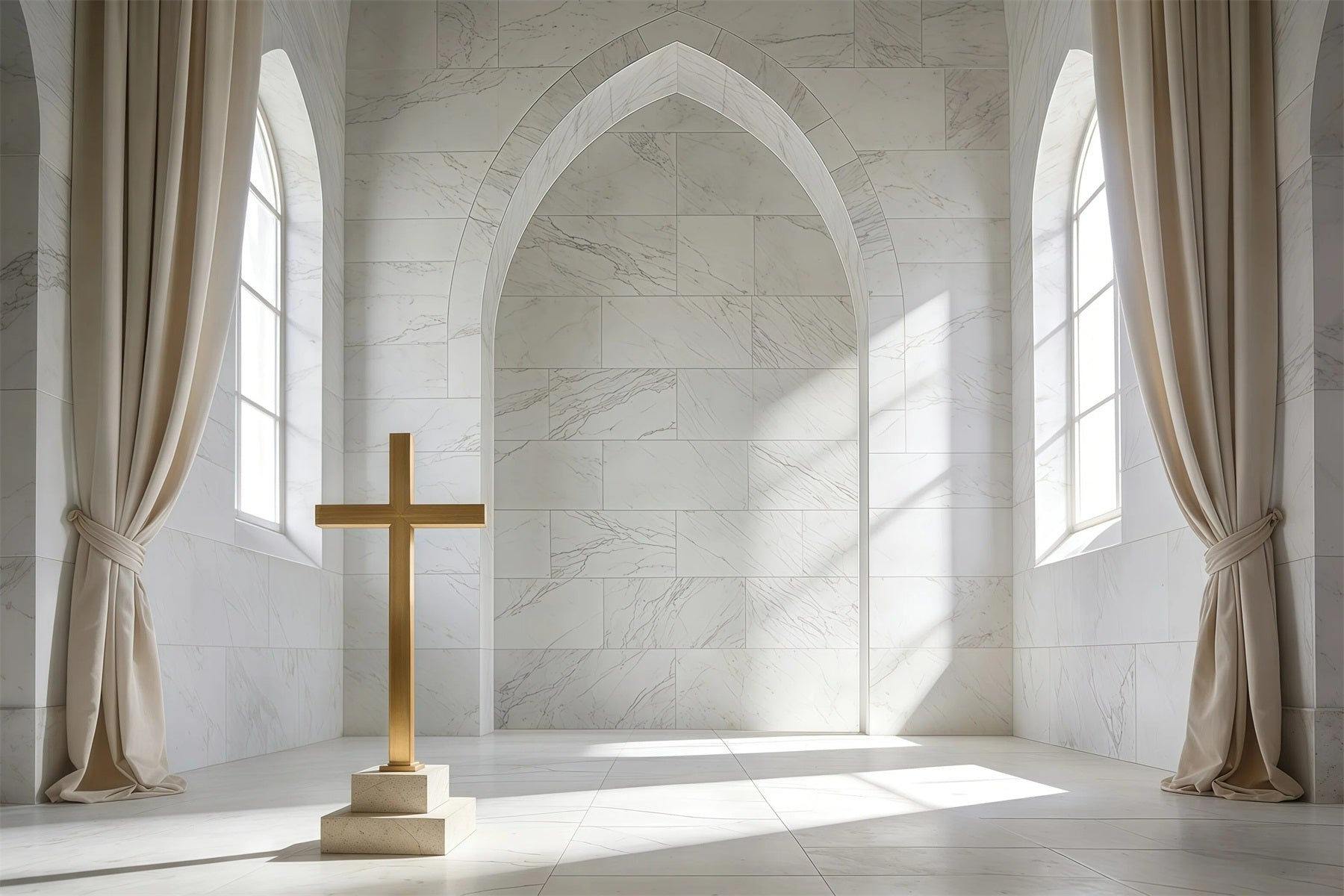 Easter Church Backdrop Religious Sacred Cross Window Easter Backdrop 10x10 GQ61-51