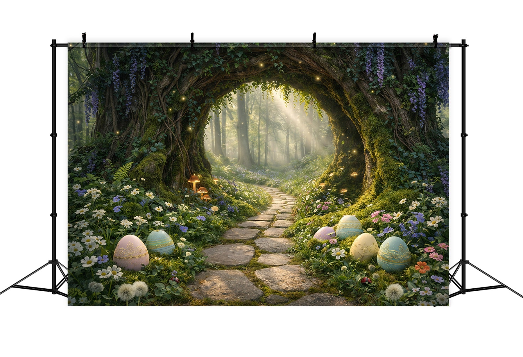 Easter Woodland Path Backdrop Enchanted Forest Tunnel Entrance Easter Backdrop Pictures GQ61-61